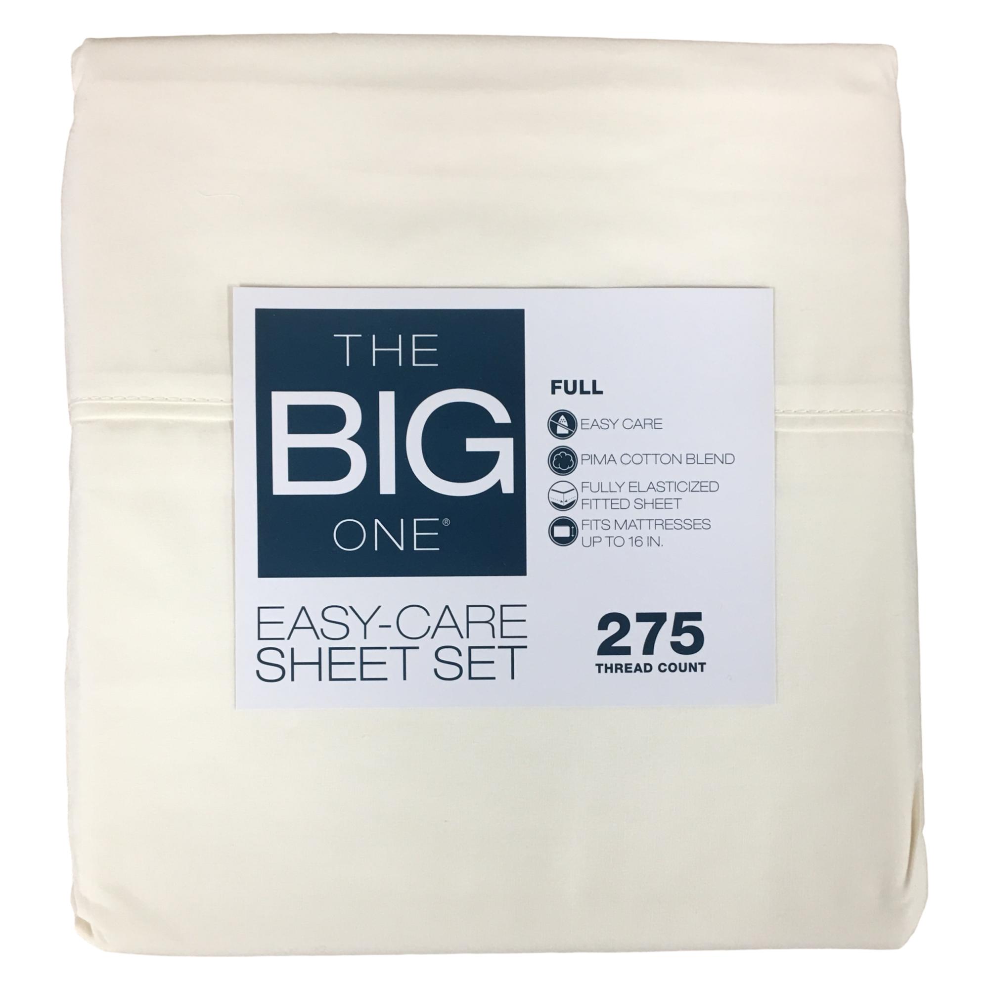 The Big One Ivory Cream Cotton Rich Sheet Set, 275 Thread Full Bed Sheets - image 2 of 2