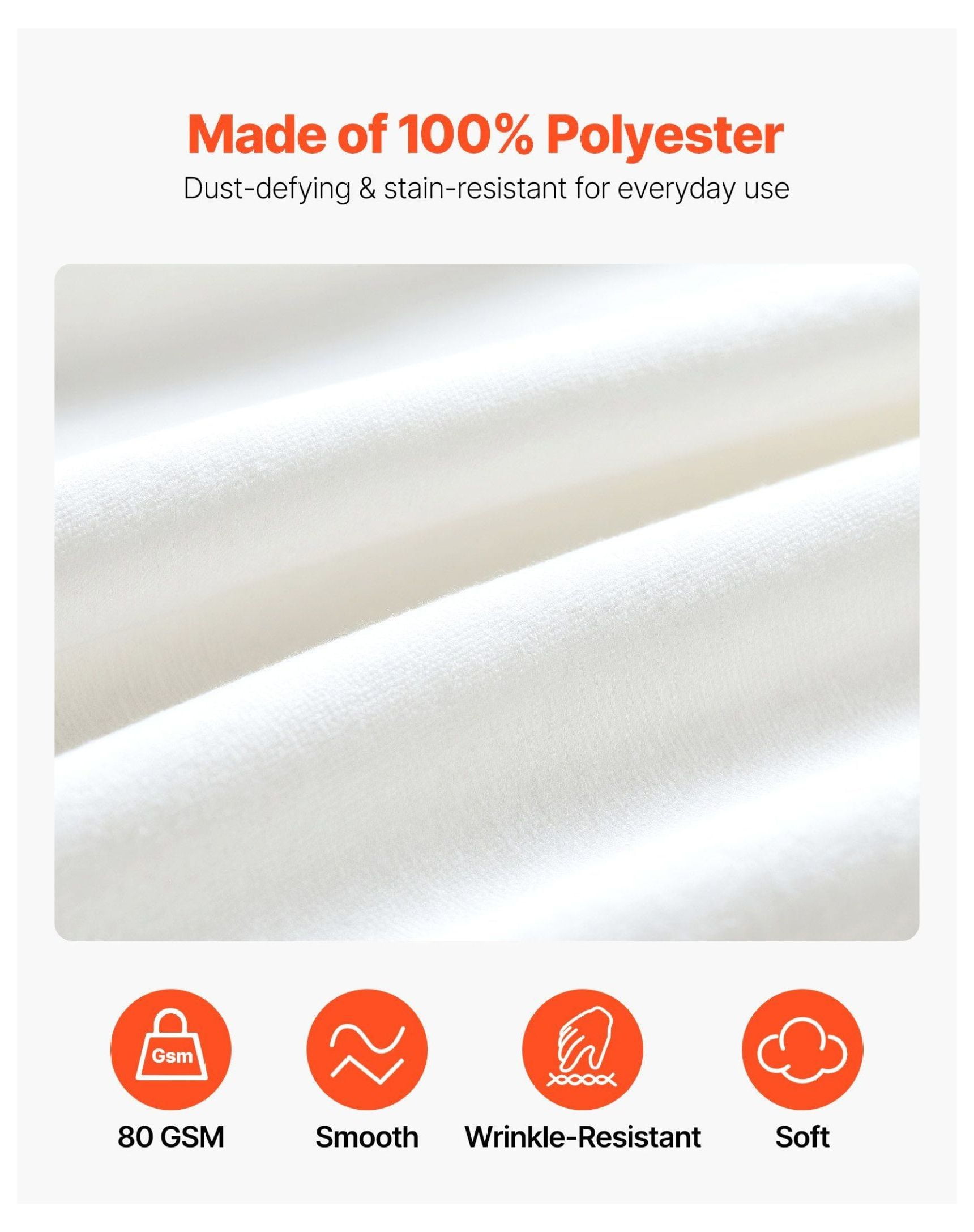 Queen Bed Skirt 15 Inch Drop White, Wrap Around 3 Sides Adjustable, Dust Ruffle with Elastic Strap, Wrinkle Resistant, Machine Washable for Queen Beds