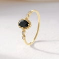 thumbnail image 3 of Jewelerix Antique-Style Oval Black Stone Engagement Ring for Women, 14K Gold Vermeil Band with Diamond Accents, Dainty Promise Ring, 3 of 7