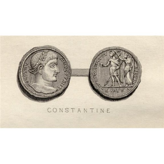 Solidus Coin From The Time Of Constantine I  Flavius Valerius Constantinus A.D. 285 - 337. Roman Emperor.