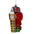 thumbnail image 5 of English Santa with Big Ben Trolley and Flag Polish Glass Christmas Tree Ornament, 5 of 6