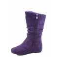 thumbnail image 2 of Data- 80k Youth Girl's Kid's Zipper Flat Heel Round Toe Buckle Causal Boot Shoes, 2 of 2