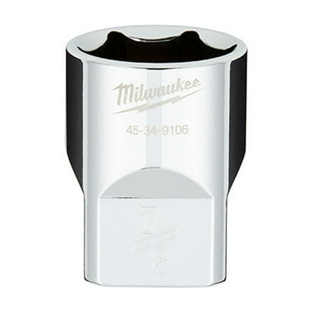 Pack of 1, Milwaukee 45-34-9106 1/2 Drive 7/8 Sae 6-Point Socket with Four Flat Sides