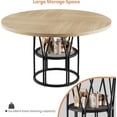 thumbnail image 4 of Round Dinning Table for 4-6, 47" Circle Kitchen Table with Storage Shelf & Sturdy Metal Frame, Modern Dinner Table for Kitchen, Living Room, Apartment, Office, Natural, 4 of 9