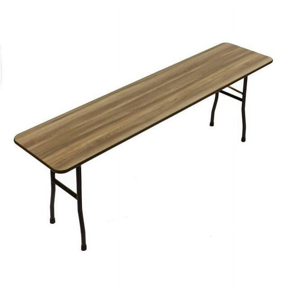 0.75 in. High Pressure Rectangular Top Folding Tables, Colonial Hickory - 18 x 72 in.