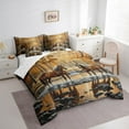 thumbnail image 3 of Erosebridal Farm Animal Horse Bedding King Size,Vintage Farmhouse Bed Set,Wild Animal Bedding Sets King Size,Breathable Room Decorative Reversible,7pcs, 3 of 6