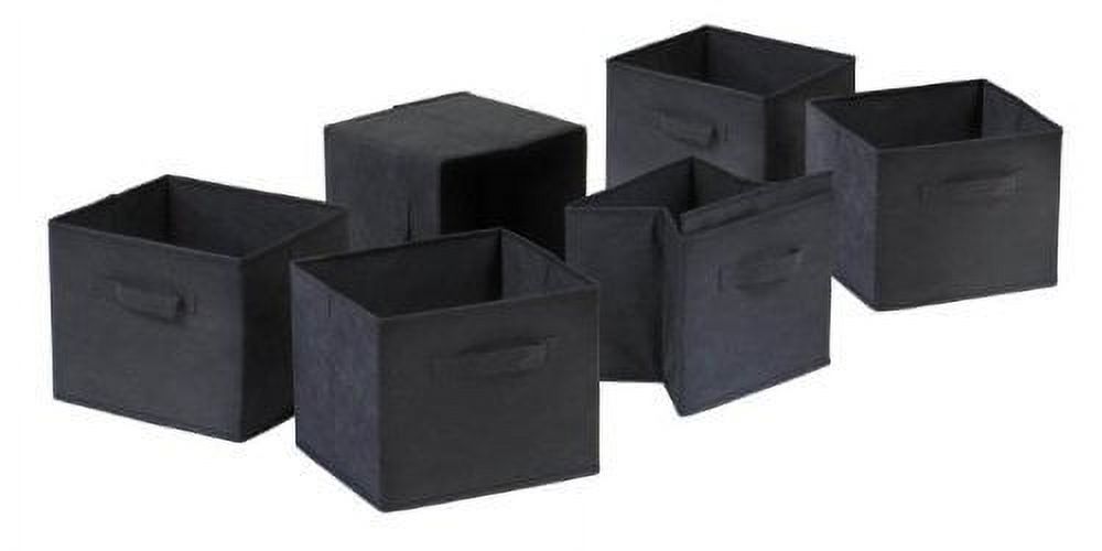 Winsome Wood Capri 6-Pc Foldable Baskets, Black Fabric - image 3 of 4