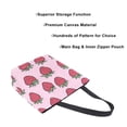 thumbnail image 3 of FORMRS Womens Canvas Tote Bag with Zipper Inner Pocket Shoulder Handbag, Cartoon Strawberry, 3 of 7