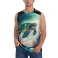 thumbnail image 2 of Goofa Watercolor Turtle5 Printed Men's Sleeveless T-Shirt - Athletic Gym Workout Tank Top for Men - Moisture-Wicking, UPF 30+ Quick-Dry Muscle Tee-X-Large, 2 of 8