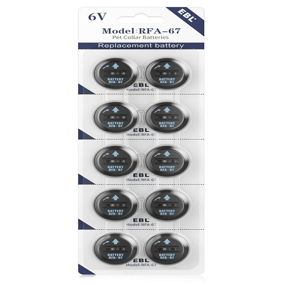 EBL Rfa-67 6V Power Battery 10 Pack for Pet Collar PIF-300 RF300 Pul-250