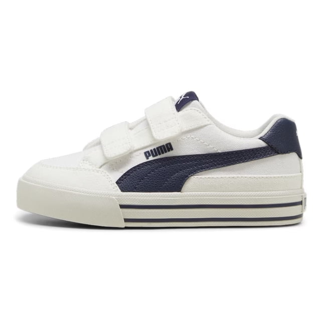 Tenis Casuales Puma Court Classic Vulc FS V PS Blanco 396560 02 Niños Unisex 19CM