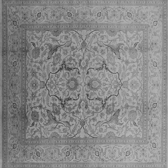 Ahgly Company Indoor Square Oriental Gray Industrial Area Rugs, 7' Square