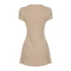 thumbnail image 4 of Vestido de manga corta con cuello en V y botones, de punto elástico y color liso - Punto elástico, falda femenina, elegancia del cuello en V, 4 of 8