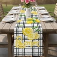 thumbnail image 4 of Summer Lemon Watercolor Table Runner 36 Inches, Geometric Black Line Plaid Bed Runner Dresser Scarves Tabletop for Indoor Outdoor Parties/Ceremony/Banquet, 13"x 36", 4 of 9