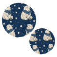 thumbnail image 7 of Wobogo Cute Polar Bears Pattern Trivets Potholders Set of 2 Cotton Woven Round Hot Plate Mats for Hot Dishes Bowls Teapots, 7 of 7