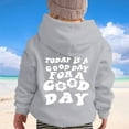 thumbnail image 5 of Girls Cute Letter Print Hoodies Oversized Long Sleeve Pullover Casual Loose Tops Sweatshirt Fall School Trendy Clothes - Grey,8-9 Years, 5 of 6