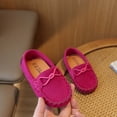 thumbnail image 2 of ZACPNCV Girls Bow Loafers Solid Color Princess Flats Slip On Soft Sole Moccasins Crib Shoes Toddler Casual, 2 of 7