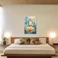 thumbnail image 4 of ZHONGYUTONG Buddha Painting Wall Art Teal Buddha with Lotus Flowers Canvas Prints Spa Artwork Zen Decor for Spiritual Meditation Yoga Room Framed (12.00" x 18.00"), 4 of 6