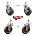 thumbnail image 2 of 5 Inch High Temp Glass Filled Nylon 12mm Threaded Stem Caster Set 2 Brakes SCC, 2 of 2