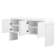 thumbnail image 3 of EUROCO 63" Sideboard Buffet Cabinet with Storage,Large Kitchen Storage Cabinet with 4 Doors and Adjustable Shelves,Wood Coffee Bar Cabinet Buffet Table Console Cabinet for Kitchen Dining Room,White, 3 of 8