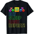 thumbnail image 1 of Eat Sleep Dash Repeat Video Game Geometry Video Gamer Lover Camiseta, 1 of 2