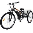 thumbnail image 3 of 350W 24"/26" Adult Electric Tricycle Fat Tire Motorized Bicycle 36V 10Ah Battery Black & Orange, 3 of 3