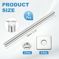 thumbnail image 2 of M8x130mm Fully Threaded Rod, 1Set 304 Stainless Steel Threaded Rods Bar Studs Right Hand Threads with Nut Square Washer for Structural Anchoring Fastening Screw, 2 of 7