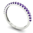 thumbnail image 2 of 0.285 ctw Wedding Band for Women - 18K White Gold Natural Amethyst Stackable Eternity Ring, 2 of 6