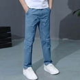 thumbnail image 4 of Floleo Boys' Spring and Summer Pants Solid Color Ankle Tied Casual Work Pants Comfortable and Breathable Versatile for Daily Use Weekend Vacation Outdoor Sports(Blue,5-6 Years), 4 of 7