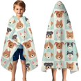 thumbnail image 3 of Lovely Dog Breeds Hooded Bath Towel，50"x30" for Ages 3 To 12 Kids, Quick Dry Lightweight Soft Microfiber Hood Beach Towel Cover Up for Kids, 3 of 7