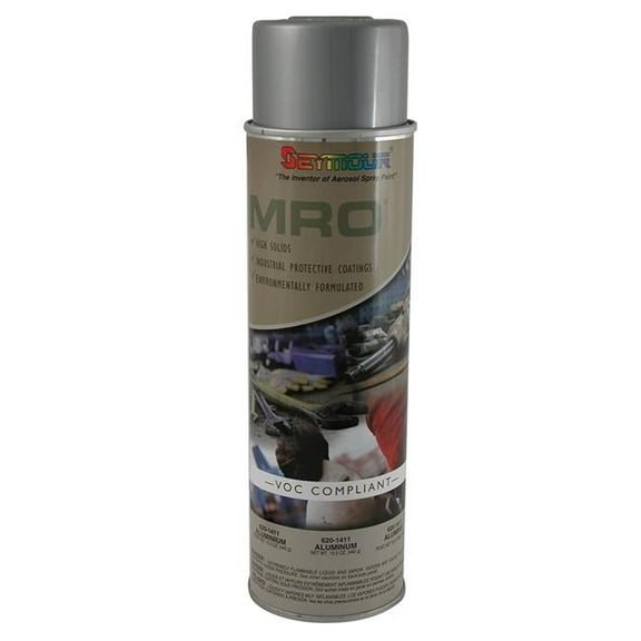 Seymour Industrial Mro High Solids Lacquer Spray Paint, Shiny Aluminum 620-1411