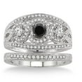thumbnail image 2 of 2 Carat Black Diamond Trilogy Set Ring On 10K White Gold, 2 of 2