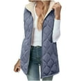 thumbnail image 2 of RQYYD Long Puffer Vest Women Fleece Sherpa Jacket Sleeveless Hooded Reversible Zip Up Winter Coat Fall Vests Outerwear, 2 of 7
