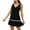 Black, variant on Lorytime Sleeveless Mini Dress for Women Black Tiered Hem V Neck Tank Dress Solid Sundress Short Dress Loose Fashion Travel Dresses Hawaiian Summer Beach Vacation Dresses L