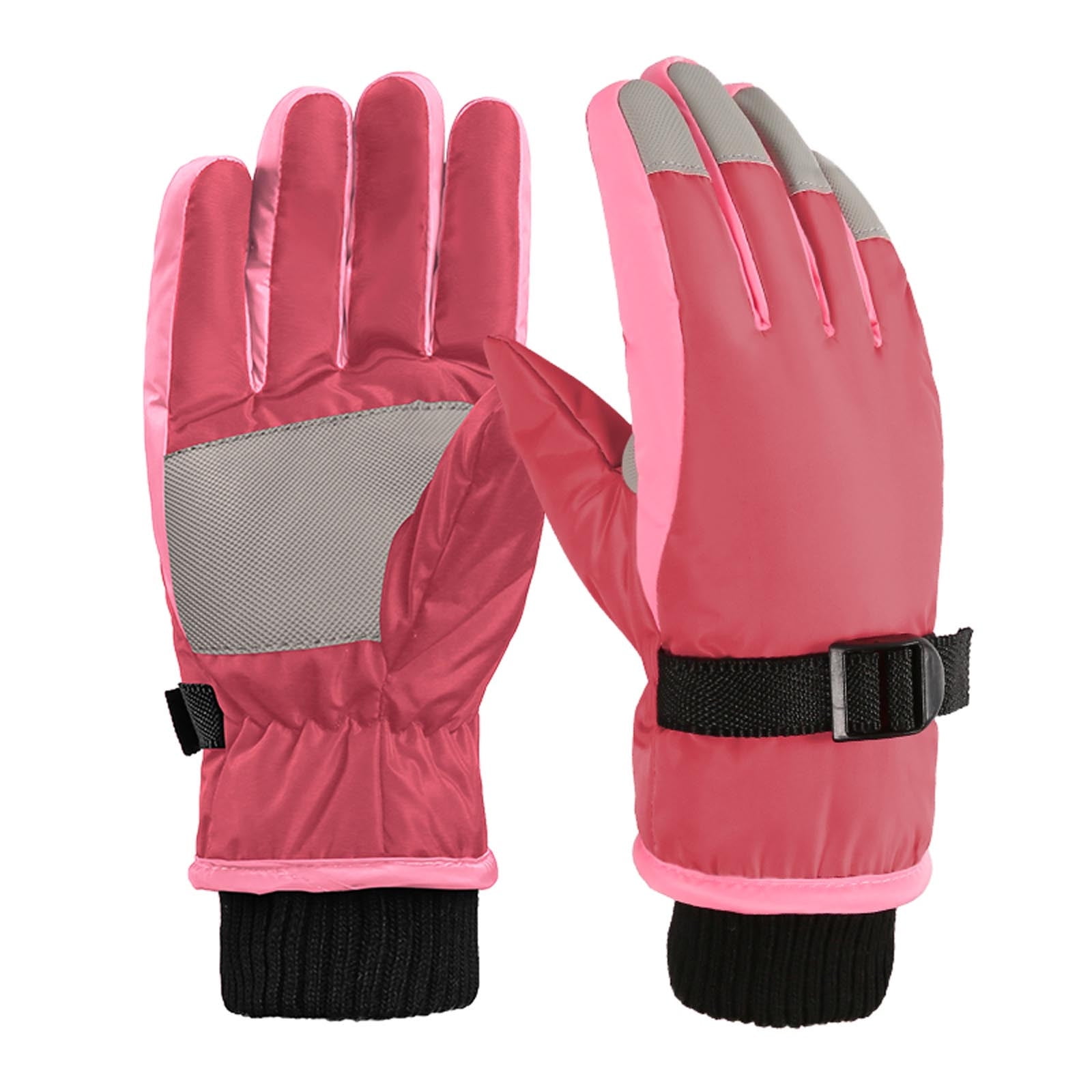 Kids Ski Gloves Winter Warm Lining Snow Cold Weather Windproof Waterproof Adjustable Gloves for Boys & Girls 2-5Years 
