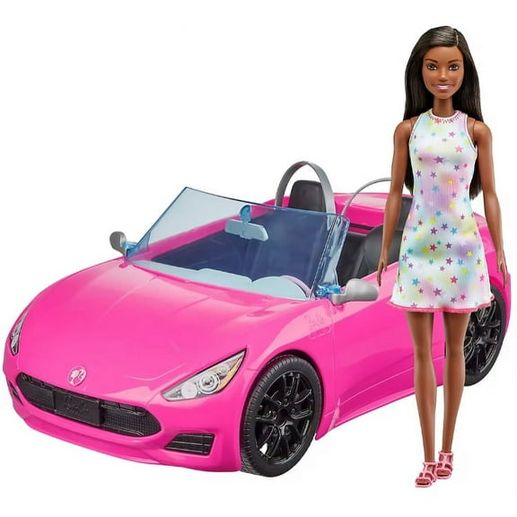 Barbie - Convertible Car and Brunette Doll