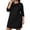 Black, variant on Plus Size Women's 3/4 Sleeve Nightgown Round Neck Mini Sleep Dresses Fall Casual Loose Loungewear Dress L-5XL