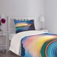 thumbnail image 3 of Ambesonne Lighthouse Quilted Bedspread Set 2 Pcs, Majestic Sky Beach, Twin Size, Pale Blue Dark Blue, 3 of 5