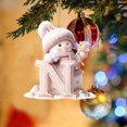 thumbnail image 3 of Uutvery Pink Snowman Initial Ornaments, 2D Acrylic Christmas Tree Decorations, 26 Letter Personalized Alphabet Pendant for Holiday DIY Crafts, Home Party Supplies, Festive Keepsake Gift, 3 of 6