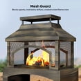 thumbnail image 4 of Bestier Fire Pits for Outside Wood Burning, Outdoor Fireplace with Log Storage Rack, Freestanding Chiminea Fireplace with Mesh Screen and Pocker for Backyard Patio Party Camping Picnic, 37", 4 of 8
