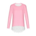 thumbnail image 4 of dazeni Tween Girls Tunic Tops Trendy Lace Trim Hem Flowy Casual Dressy Tops Long Sleeve Crewneck Shirts Y2k Clothes Fashion Fall Clothes, 4 of 7