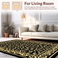 thumbnail image 2 of ODIKA 2'x3' Machine Washable Non-Slip Area Rug, Black and Gold Floral Intricate Design High Traffic Rug with Pad, Black, 376828, 2 of 8