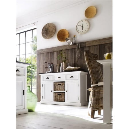 NovaSolo Halifax Contrast 2 Basket Buffet in Pure White and Black