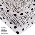 thumbnail image 4 of Bassinet Sheet Set 100% Jersey Cotton 2 Pack - Black Abstract Stripes and Dots, 4 of 6