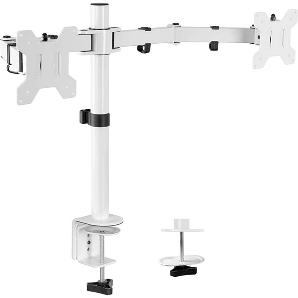 VIVO Black Dual LCD Monitor Desk Mount Stand, Heavy Duty Fully Adjustable,  Fits 2 Screens up to 30 (STAND-V002)
