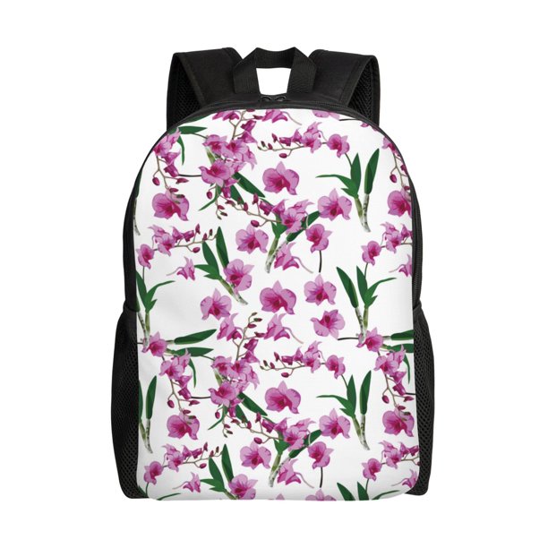 Disketp Orchids Flowers Mochila Unisex de Apertura Lateral Completa, Mochila para Laptop para Escuela, Trabajo y Viajes