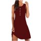 thumbnail image 1 of Vestido de cuello redondo con botones en la parte superior del tanque de color sólido sexy informal de verano a la moda para mujer Pompotops  ghjkhdj6344, 1 of 5