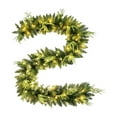 thumbnail image 2 of Gmogad LED Christmas Wreath Battery Powered Lighted 9ft Pine Garland with Warm White Lights Holiday Decor for Indoor Outdoor Christmas Wreath Timer Function Wreath for Festive Season, 2 of 9