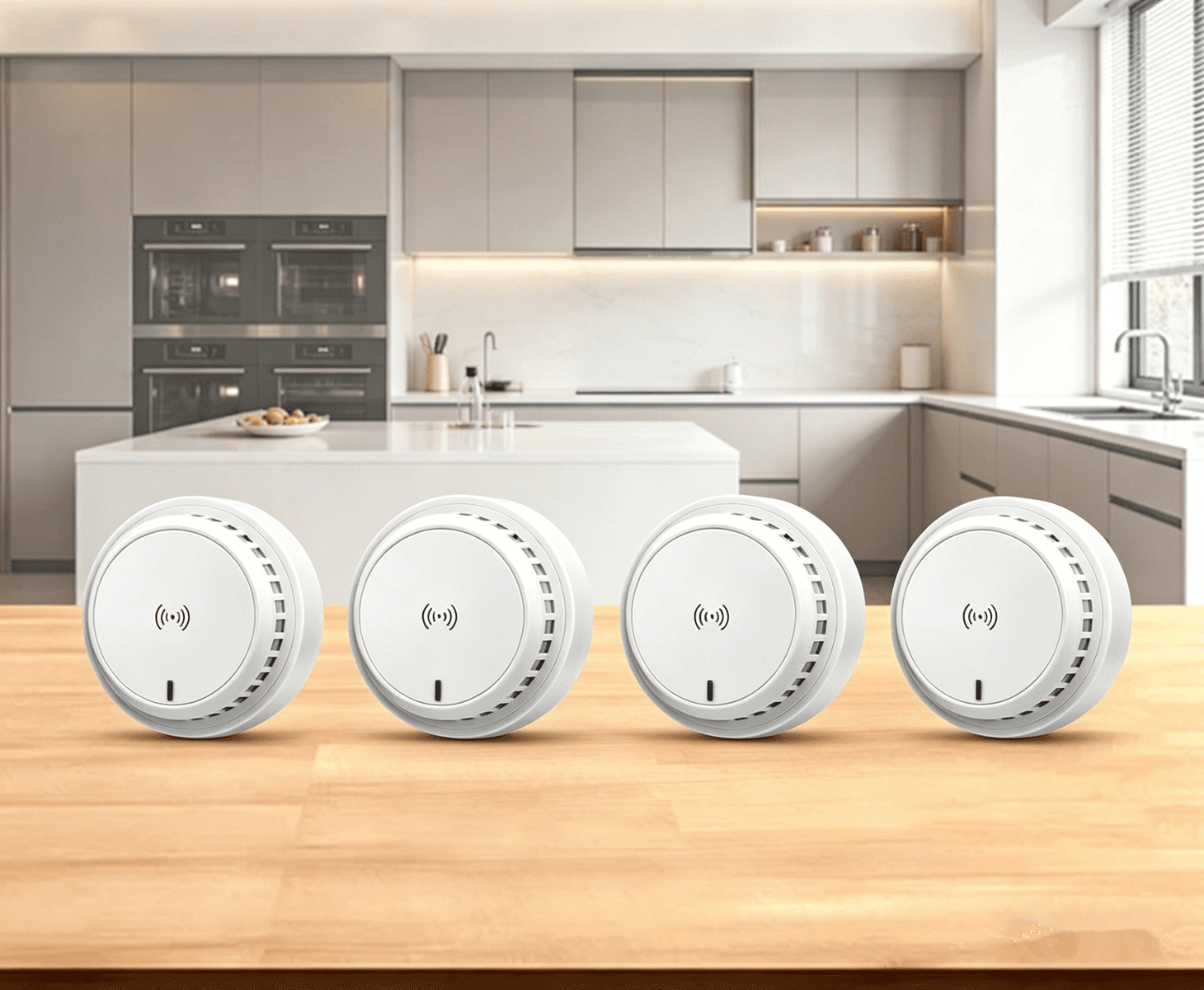 Photoelectric Smoke Alarm Detector Battery Powered 70dB Alarm LED Warning Easy Wall & Ceiling Mount Home Fire Safety Sensor 40㎡ Coverage