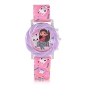 DreamWorks Gabbys Dolls House Unisex Child Pink and Purple LCD Watch, GAB4086WM